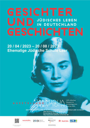Bild vergrößern: Plakat zur Sonderausstellung »Gesichter und Geschichten - Jüdisches Leben in Deutschland«
