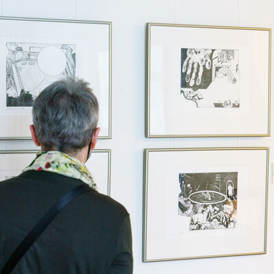 Bild vergrößern: Fotos der Eröffnung der Ausstellung Gerd Rokahr und die Druckgraphik der Moderne im Kunsthaus Leer.